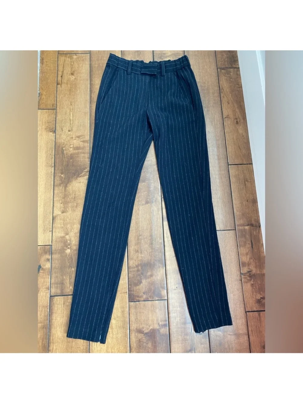Isabel Marant Wool Pinstripe Navy Tapered Pants Trousers Size 0